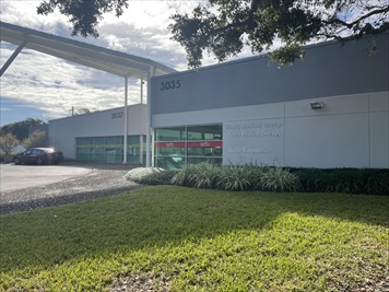 Outside front of building