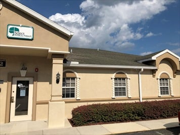 Outside front of building