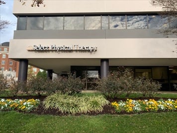 Outside front of building