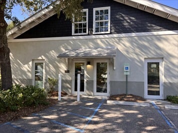 Outside front of building