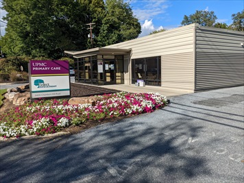 Outside front of building