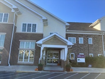 Outside front of building