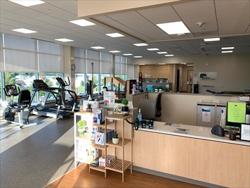 Front desk and gym area