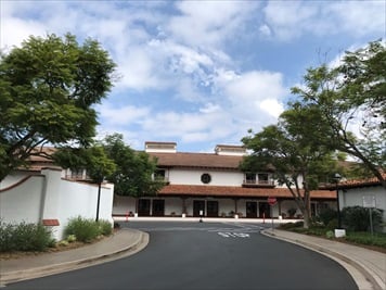 Outside front of building