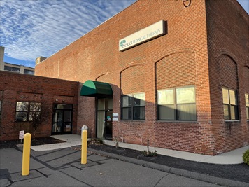 Outside front of building