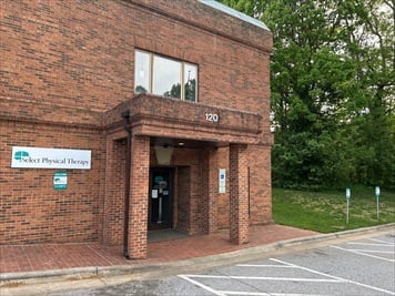 Outside front of building