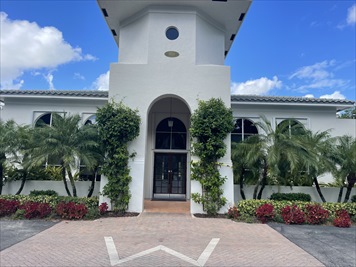 Outside front of building