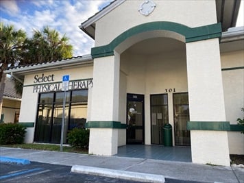 Outside front of building