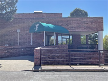 Outside front of building